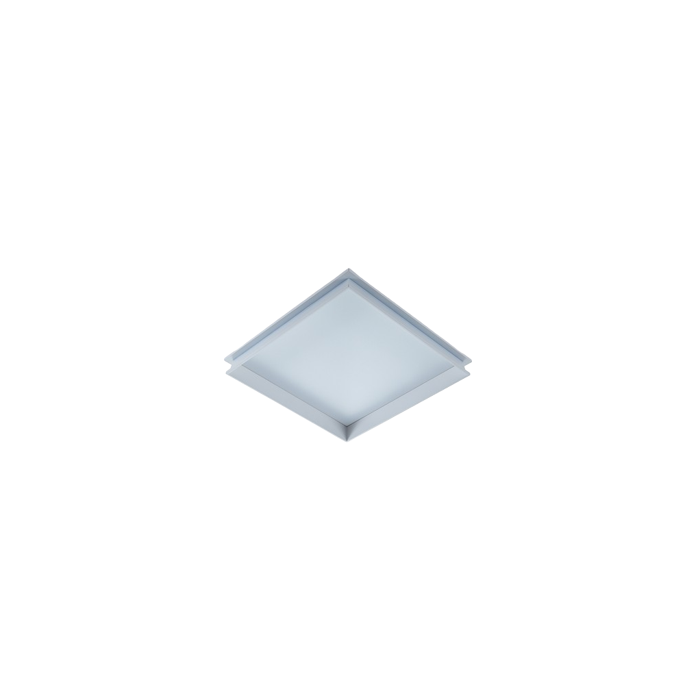 60x60 LED panel ovenlysramme med hvid kant - skaber smuk ovenlysvindueeffekt
