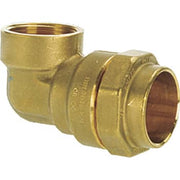 Isiflo 32 mm x 1" vinkel 90° med muffe, messing, PN16