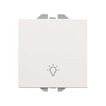 Simon 270 trykkontakt med  lys - lys symbol 10A 230V mat hvid