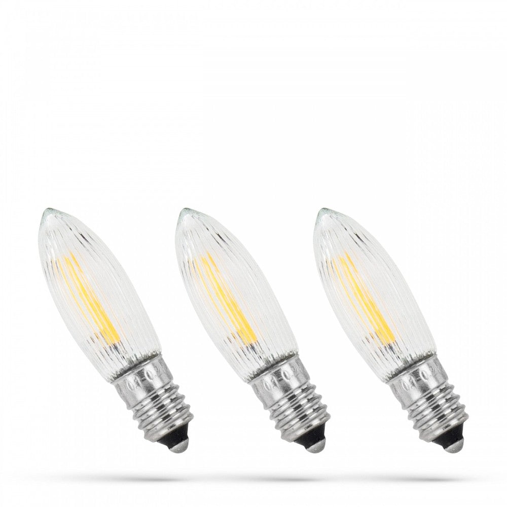 3-pak Jule kertepærer E-10 - 10-55V/0,2W, varm hvid, Spectrum