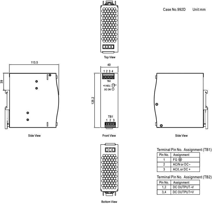 DIN-skinne strømforsyning - 24VDC 156W (6,5A)