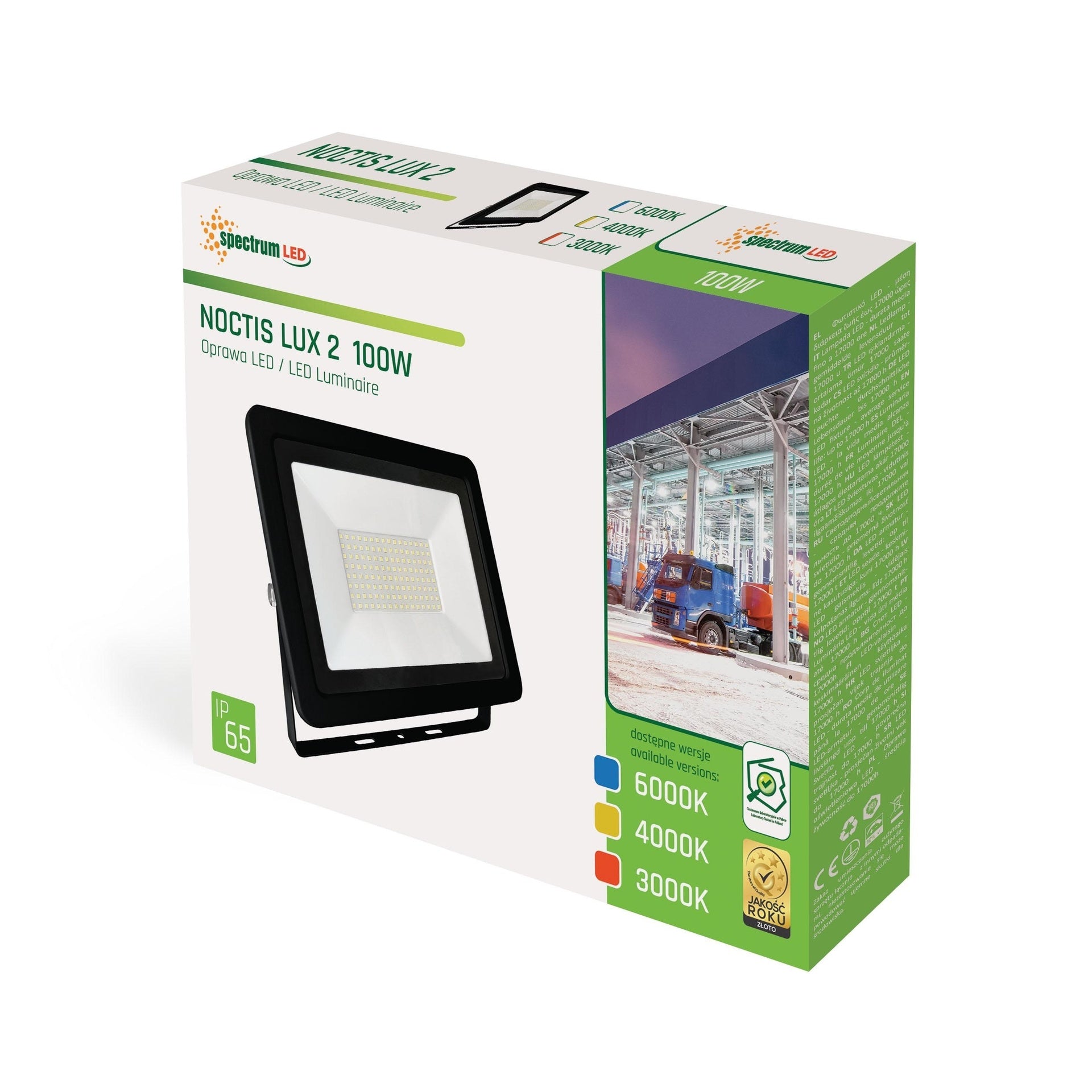 100W LED Projektør 4000K 8200 Lumen