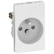 Fuga stikkontakt m. pindjord 1½ modul 2-pol - hvid