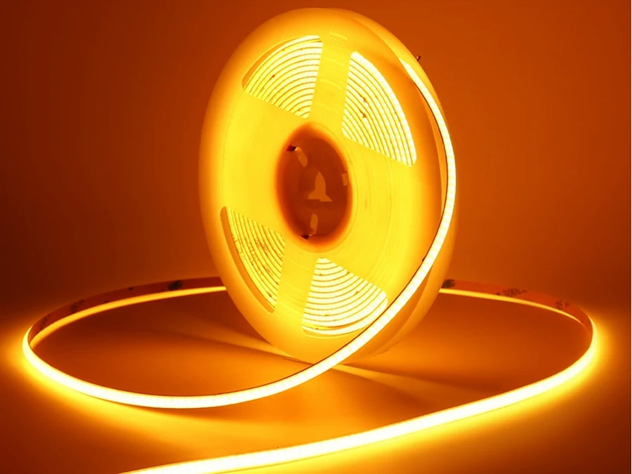 COB LED strip (IP30) - 12V, 5mm, Gylden 2200K (5 meter)