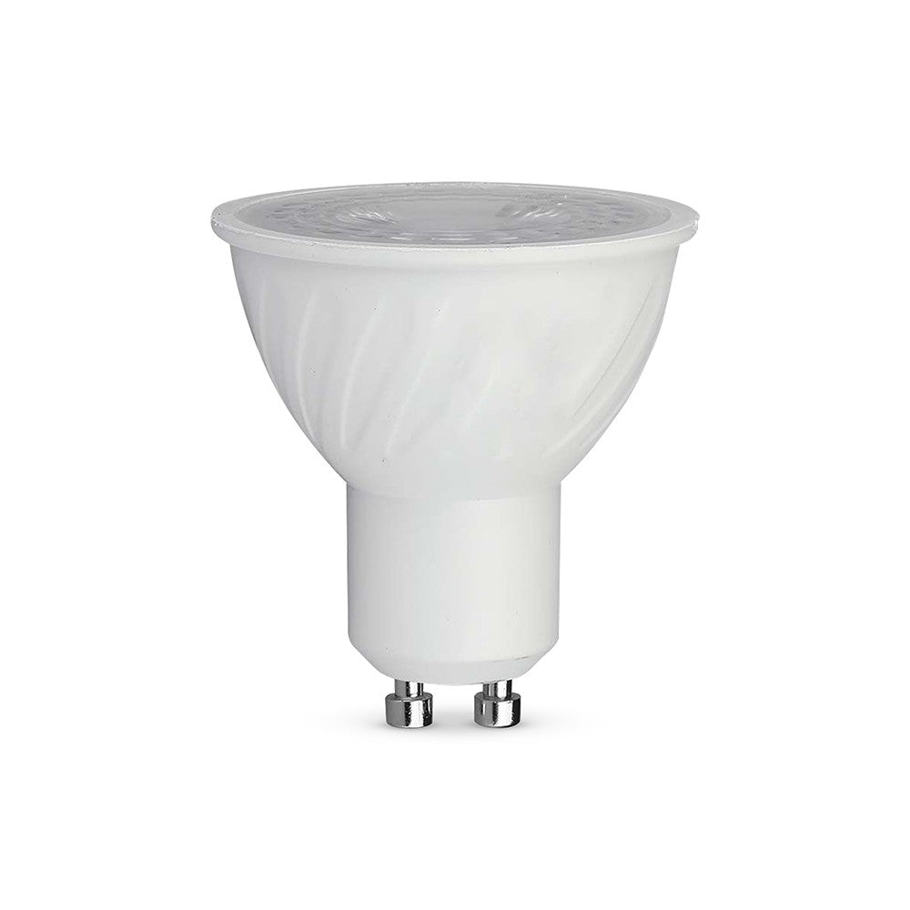 GU10 6W Plast Spotlys, 4000K, 110d, 445lm, RA80 - Energibesparende spot til hjemmet