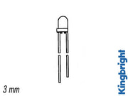 3mm LED - Selvblinkende RØD diffus, 9V (3,2mcd 60°)