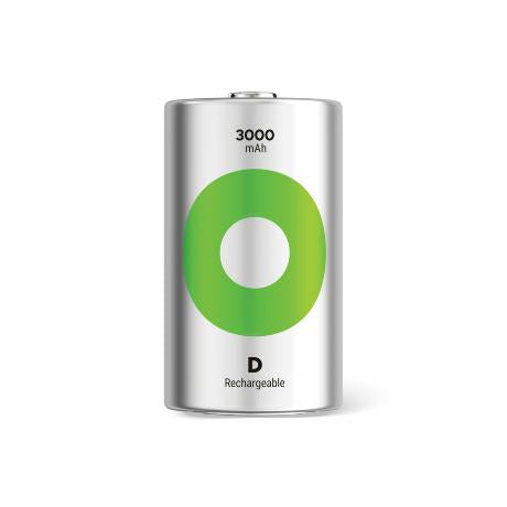 GP Recyko D-batteri 3000 mAh, 2-pak