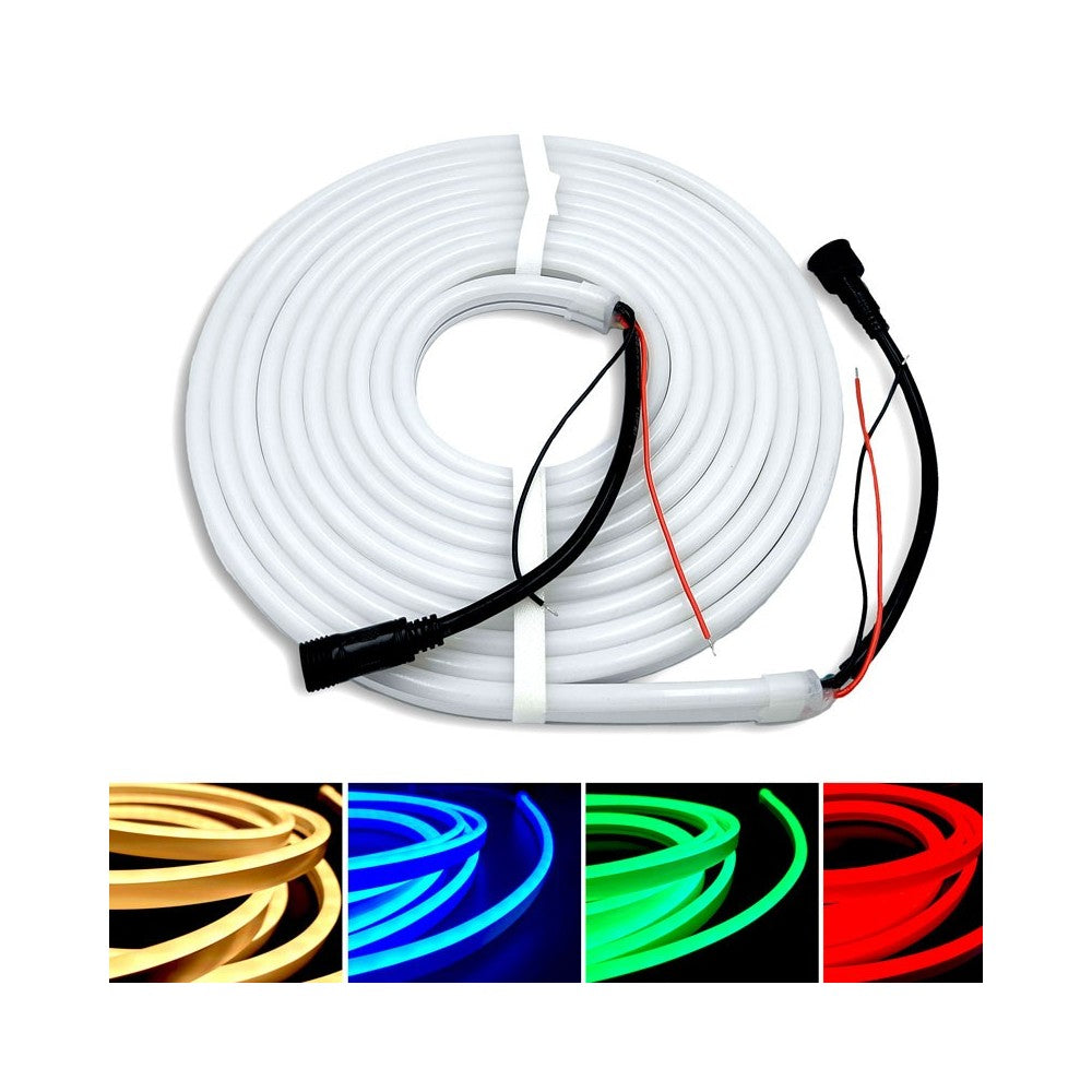 16W/m RGB+WW Neon flex strip - 5 meter, IP65, 72 LED pr. meter, 24V