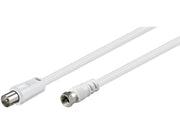 Antennekabel - F han til COAX han, 3C-2V CCS, Hvid (1,5m)