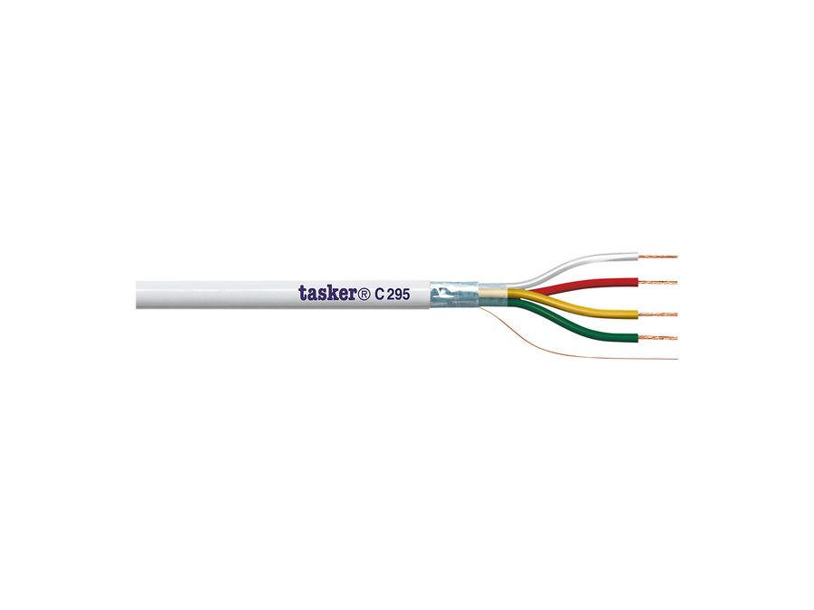 Multikabel, skærmet - 4x0,22mm² trådet hvid (metervare)