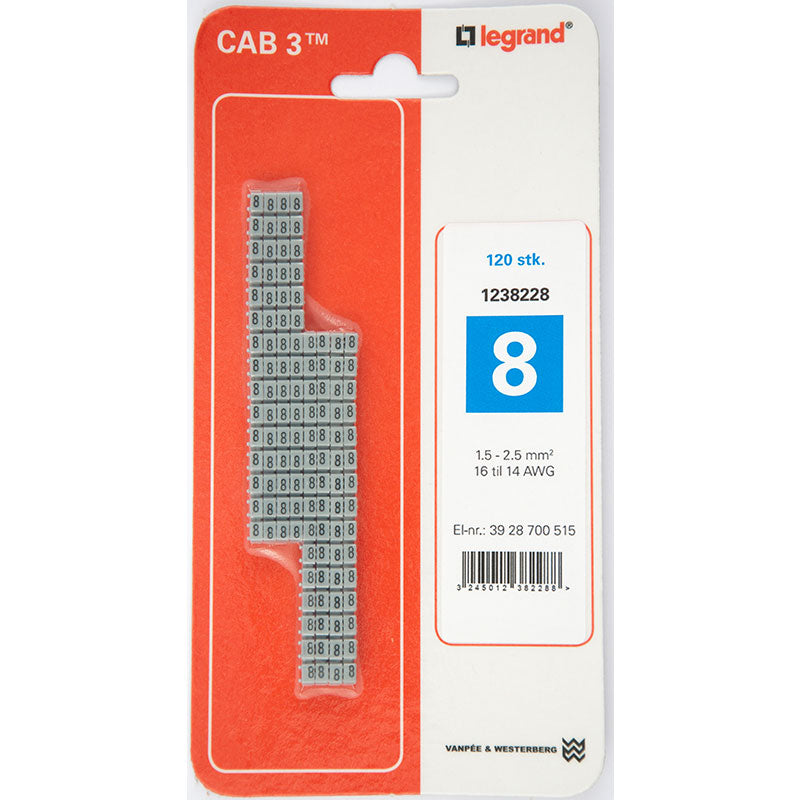 CAB3 Ledningsmærker 1,5-2,5 mm² (8)