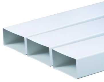 Flad kanalrør 75 x 150 mm L=1,0 m Hvid PVC