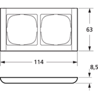 LK Fuga ramme Softline 63 2m vandret - lysegrå