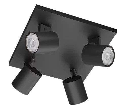 Runner plate/spiral black 4x20W 230V