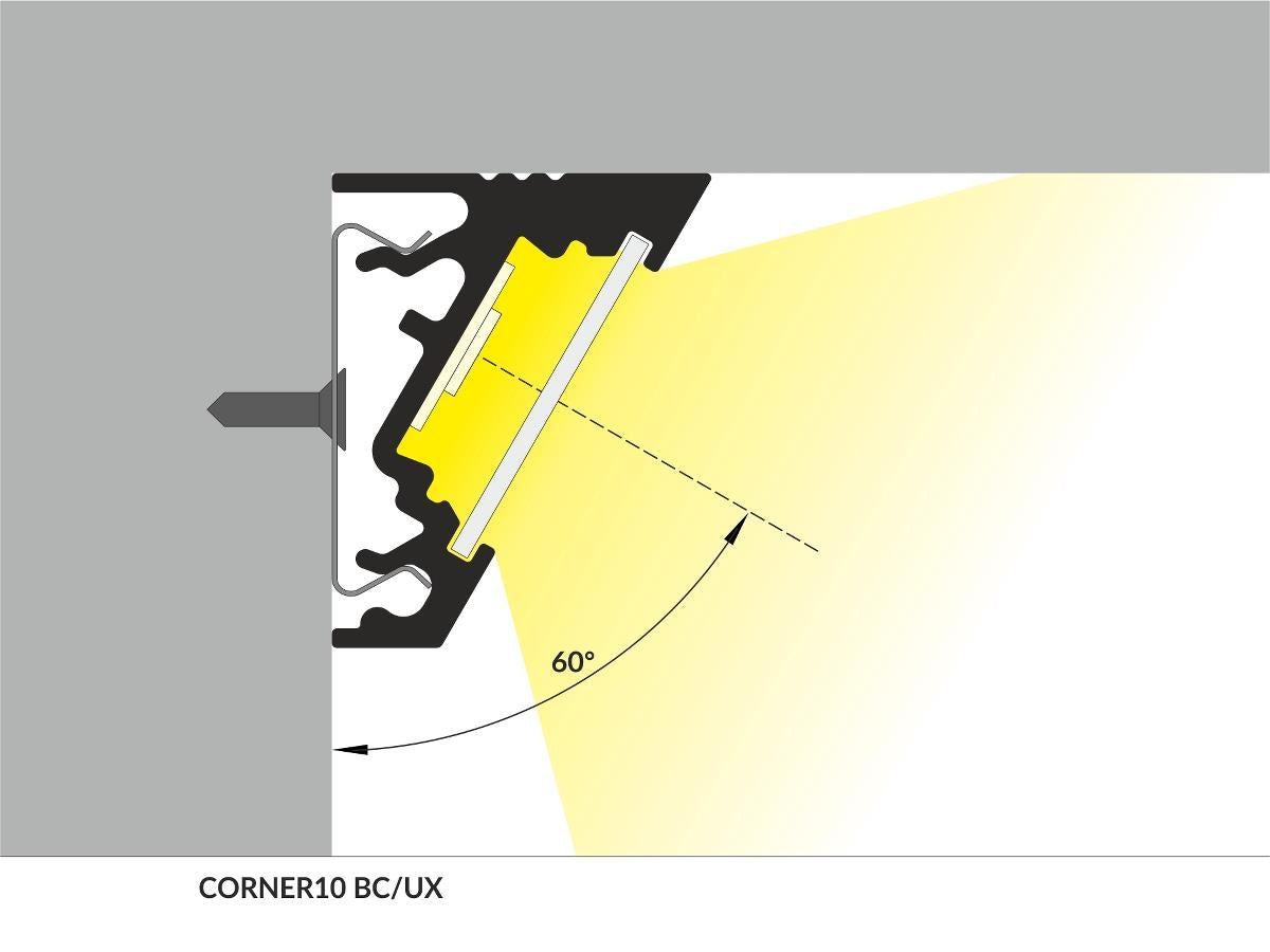 DIOFLEX Alu profil CORNER10 BC/UX 1m 20x16mm