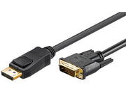 DisplayPort/DVI kabel - DP han > DVI-D han guld, Sort (3m)