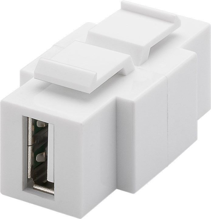 Keystone USB 2.0 stik - A hun til B hun, reversibel, Hvid