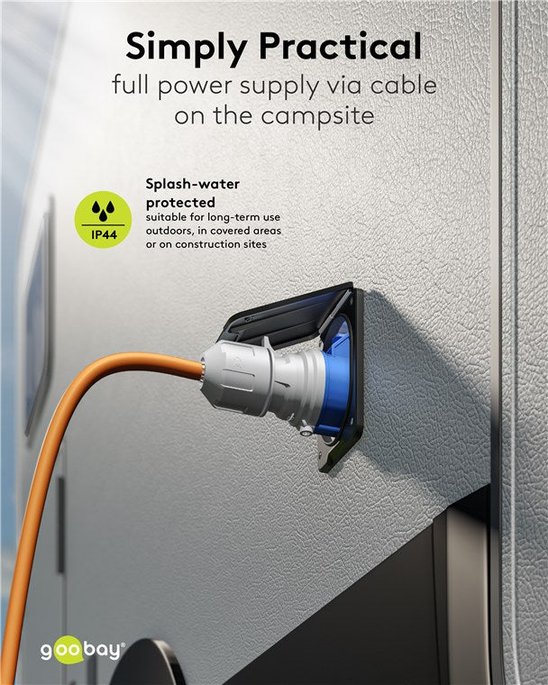 CEE adapterkabel - CEE7/7 han til 3P CEE hun (1,5m)