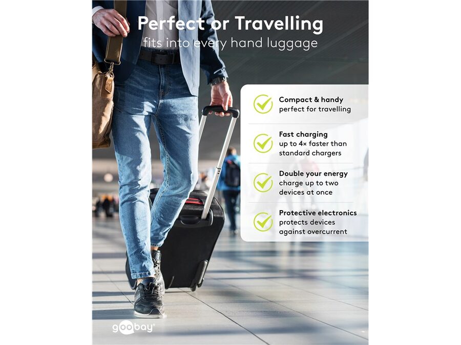 USB-C/A lynlader PD GaN (C65W) + (A12W), Sort