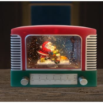 Glitter Radio. måler 17x13,5x7,5 cm 3xAA batterier. Med timer.