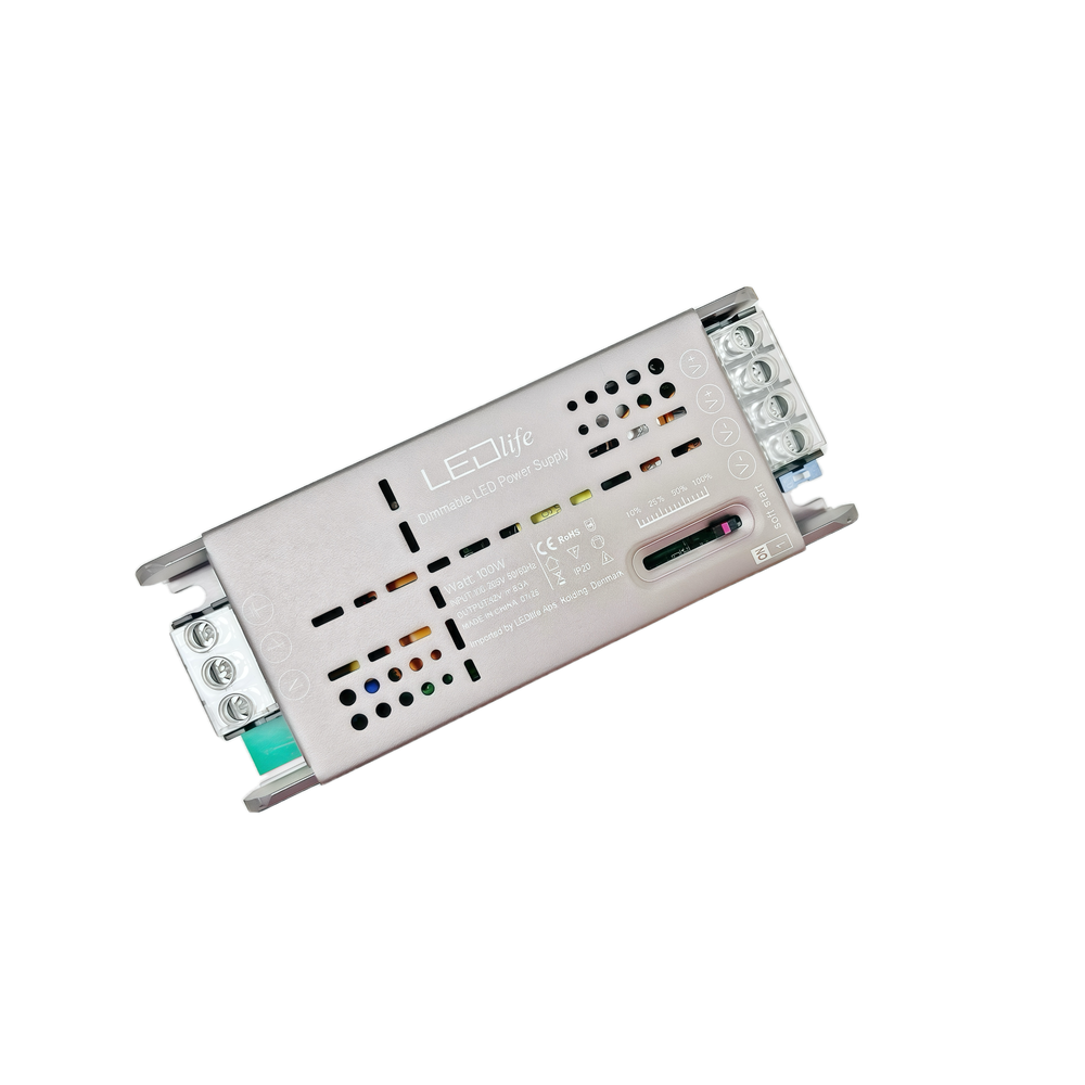 12V 100W Slide dæmpbar strømforsyning - 230V input, 12V output, 8,3A - Flicker free