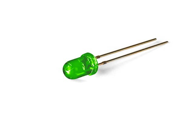 5mm LED - Rund, Grøn, Vandklar (80mcd 20°)