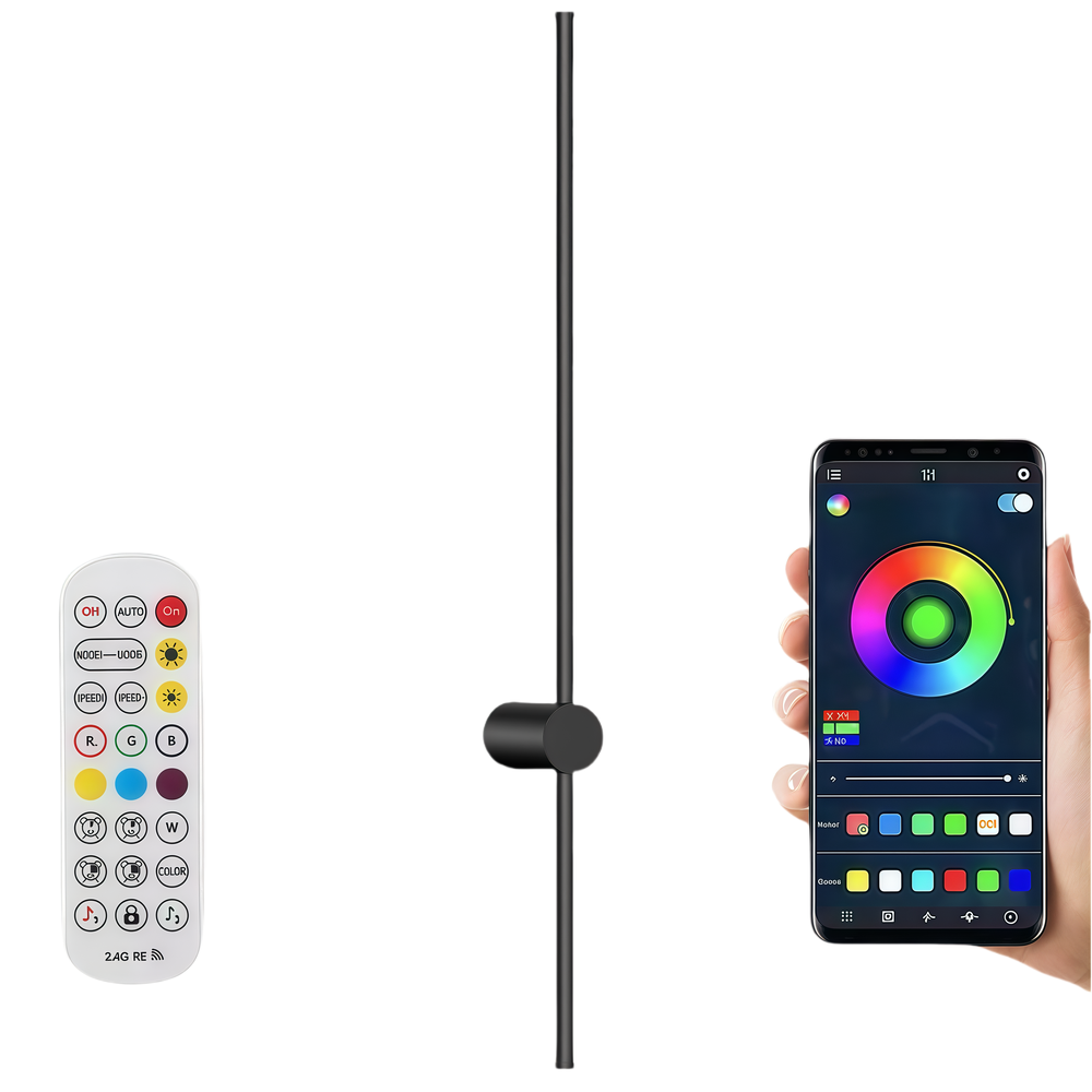 80cm RGBIC justerbar væglampe med Bluetooth og USB-port - 10W, 5V input