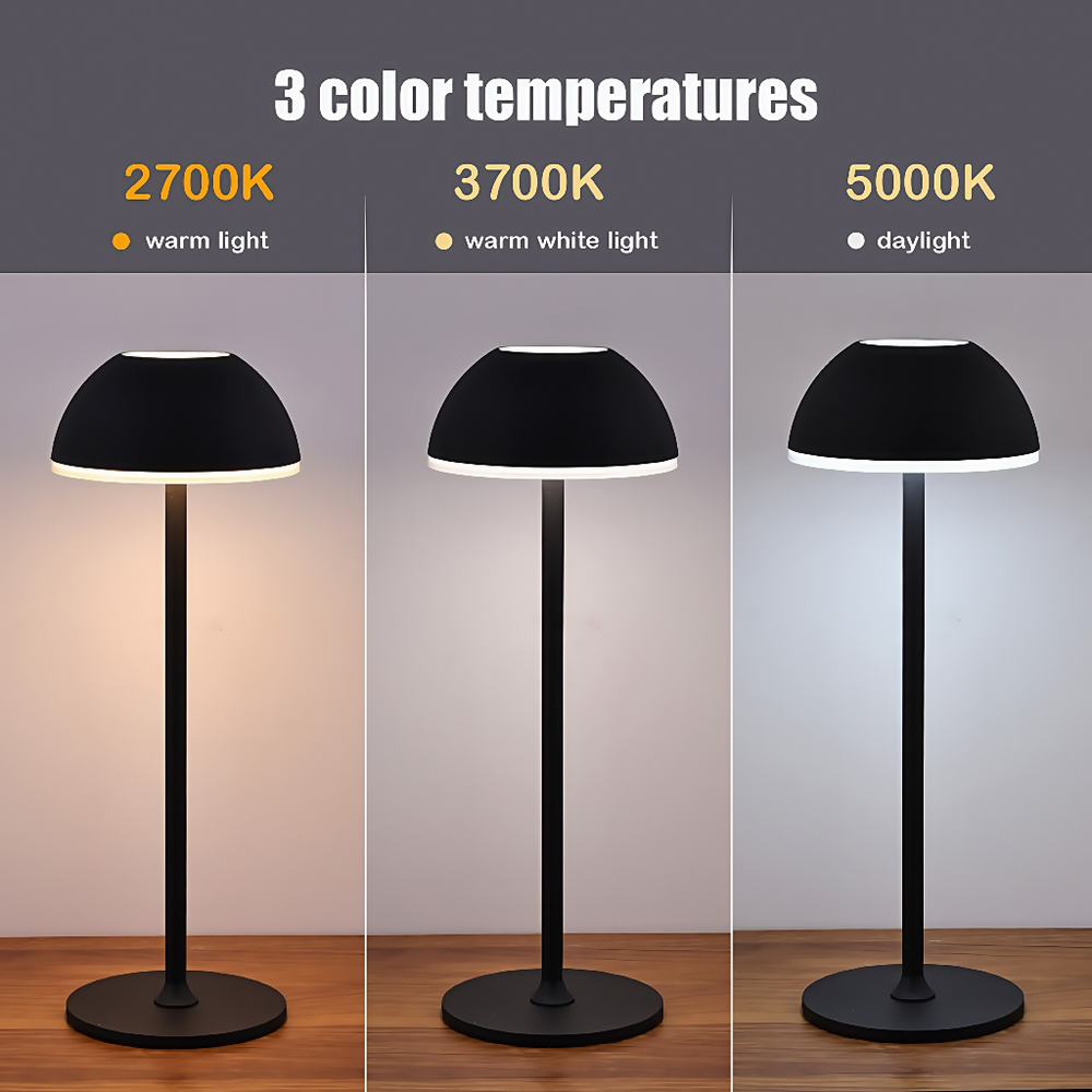 Opladelig LED bordlampe Inde/ude - Beige, touch dæmpbar, 3i1, IP54 udendørs
