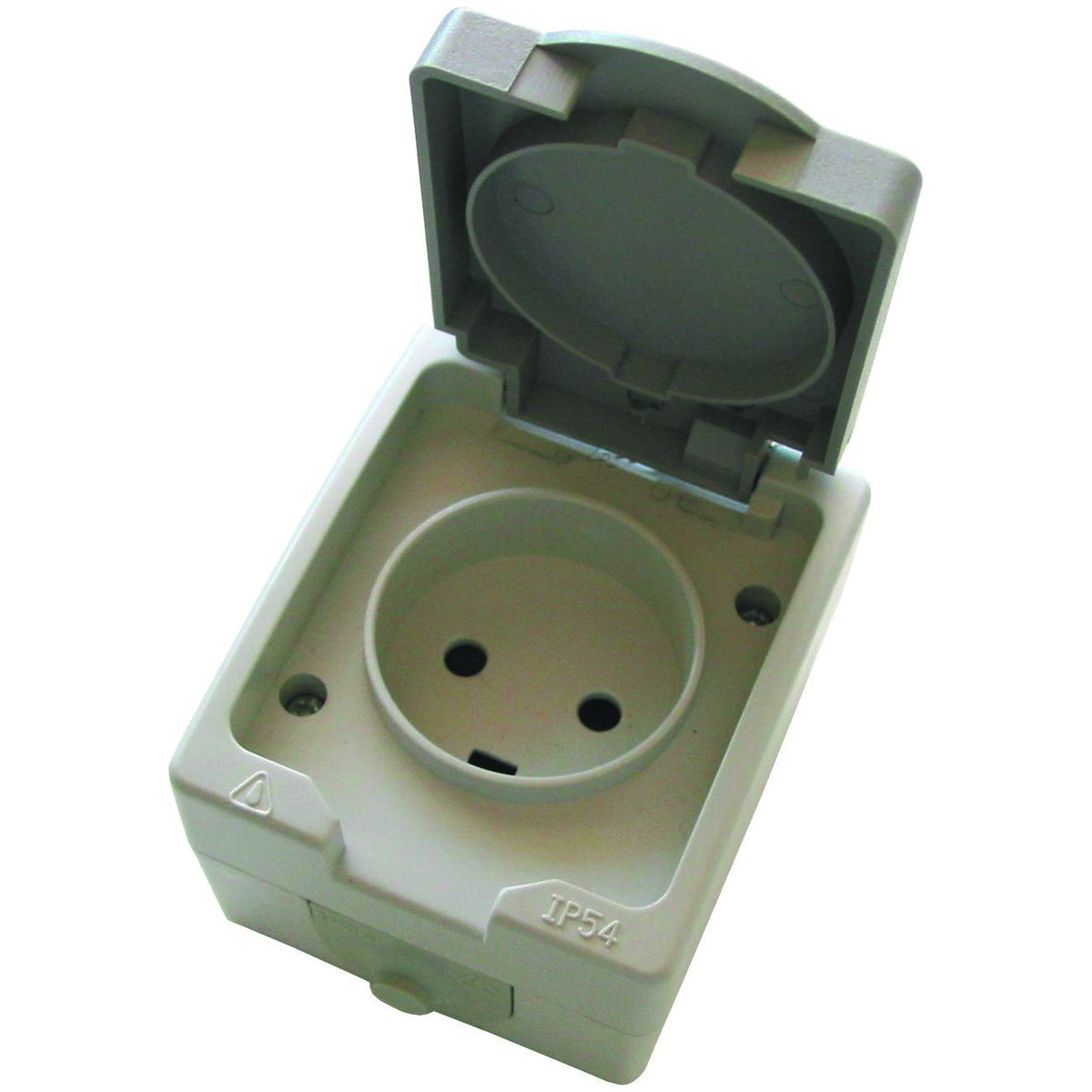 Stikkontakt enkelt IP54 grå