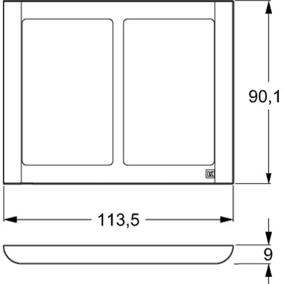 LK Fuga ramme SOFT 63 2x1½m - lysegrå