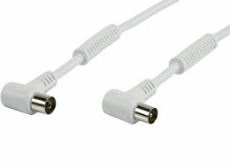 Antennekabel - 90° COAX han/hun, RG59 støjfiltre (3m)