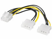 Intern PC strømkabel - 2 x 5,25" til 8P PCI Express (15cm)