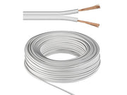 Højttalerledning - 2x1,5mm² CCA, hvid (10m)
