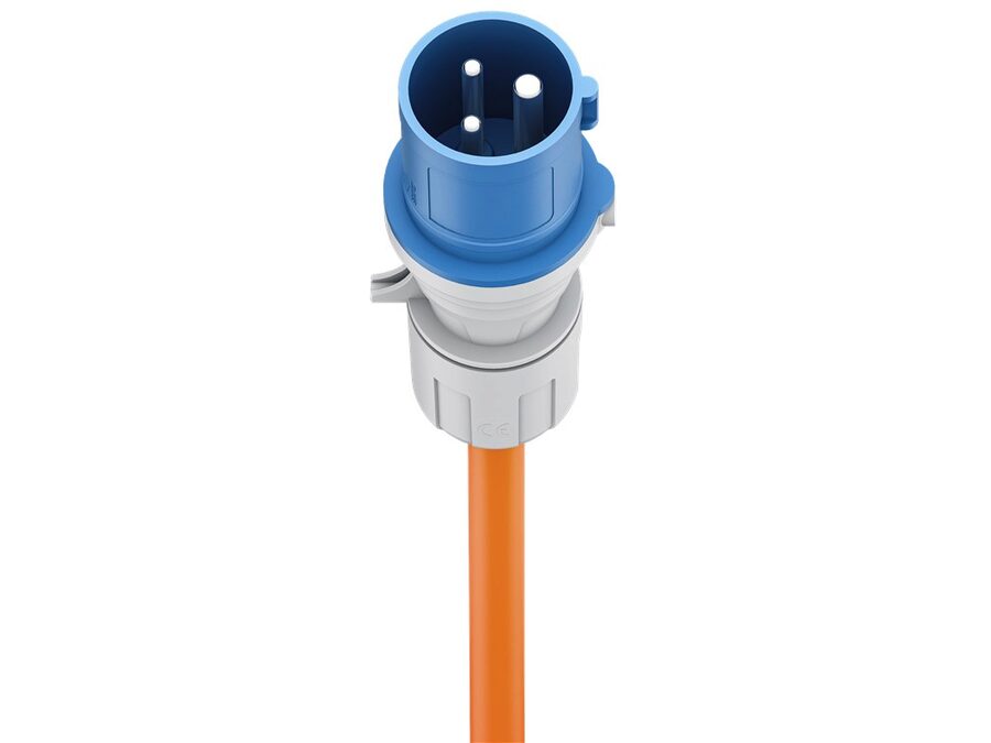 CEE adapterkabel - 3P han til 3P hun + 1 x Jord (1,5m)