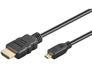 HDMI 2.0 kabel - HDMI (A) han > micro (D) han, Sort (0,5m)