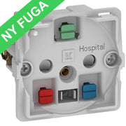 Fuga stikk. hospital 2-pol m/jord og LED lampe
