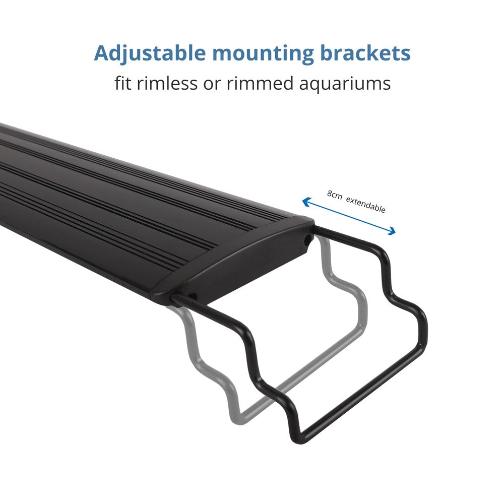 Akvarie armatur - 19W LED, hvid/blå/rød/grøn, justerbar længde, IP66, 75-100 cm