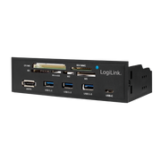5,25" Multifunktions-Panel m. USB hub, kortlæser og eSata