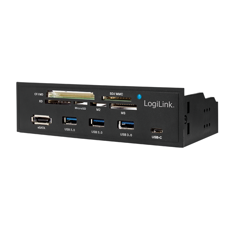 5,25" Multifunktions-Panel m. USB hub, kortlæser og eSata