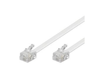 Telefonledning - 2 x RJ11(6P4C) han, Hvid (3m)
