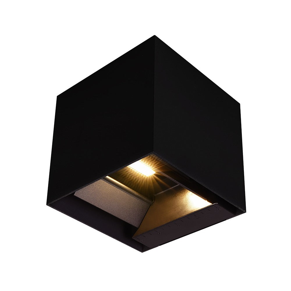 9W Solar Væglampe med LED, PIR sensor og 3i1 funktion, sort hus, vejr- og vandtæt IP65