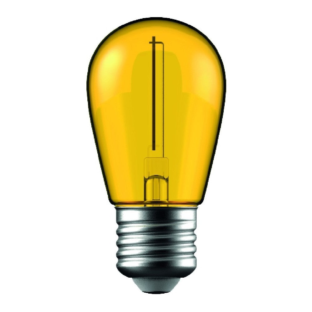 1W Gul Farvet LED Kronepære - E27 Stor Fatning, 230V, 50lm, RA80