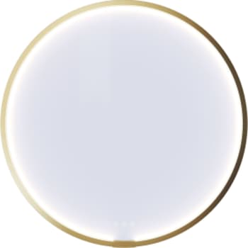 Dansani Rammespejl Moon ø75 cm, børstet messing, lysstyring