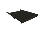 Udtrækshylde til 19" Rackskab - D:600mm, Sort