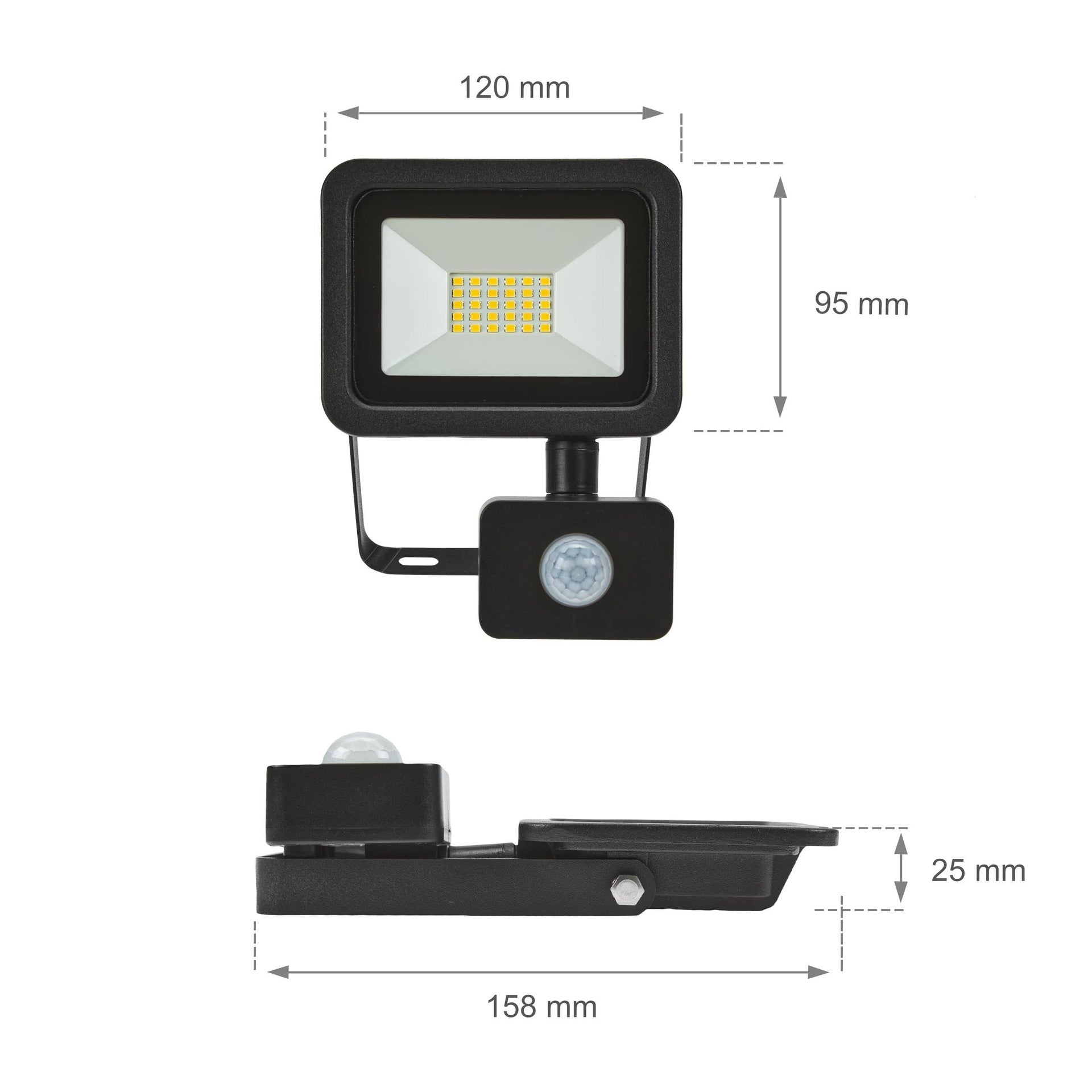 30W LED projektør m. sensor 3000K 2600 Lumen