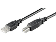 USB 2.0 kabel - A han til B han, Sort, HQ (1,8m)