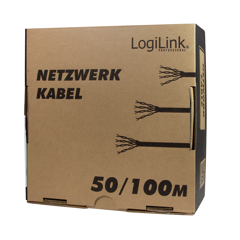 UTP netværkskabel - CAT6, massiv CCA, GRÅ (100m)