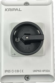 Kripal forsyningsadsk. 32A  AC23 3P+N Grå/Sort