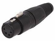 XLR stik - 4P hun, Sort