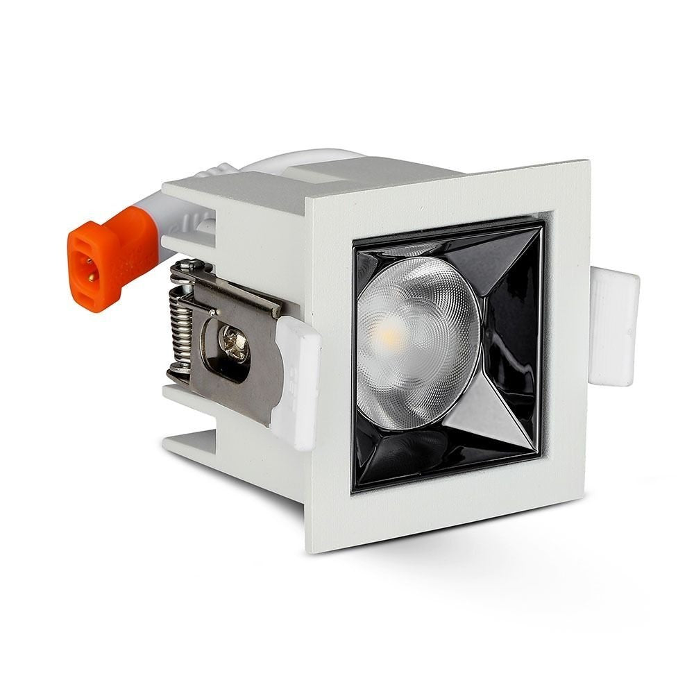 V-Tac 4W LED indbygningsdownlight - Hul: 4,5x4,5 cm, Mål: 5,5x5,5 cm, UGR19, RA90, Samsung LED chip, 230V, 320lm, 5 års producentgaranti